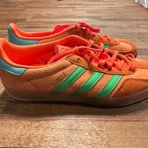 adidas Gazelle Orange Green Sneakers - Women's size 9